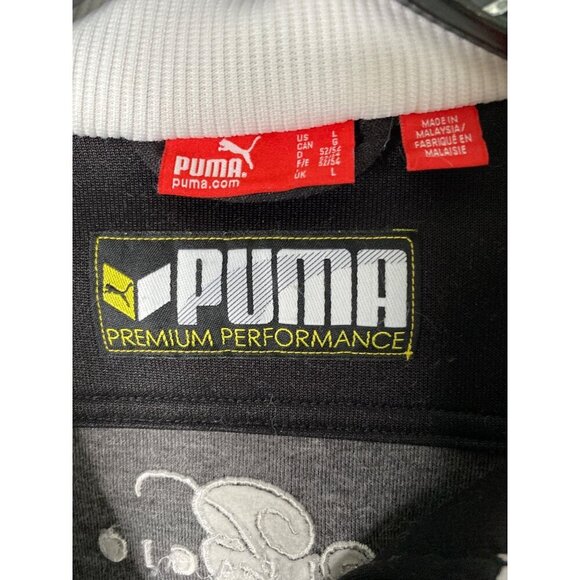 PUMA BELLAGIO MEN'S BLACK TRACK JACKET SZ L - Picture 6 of 10